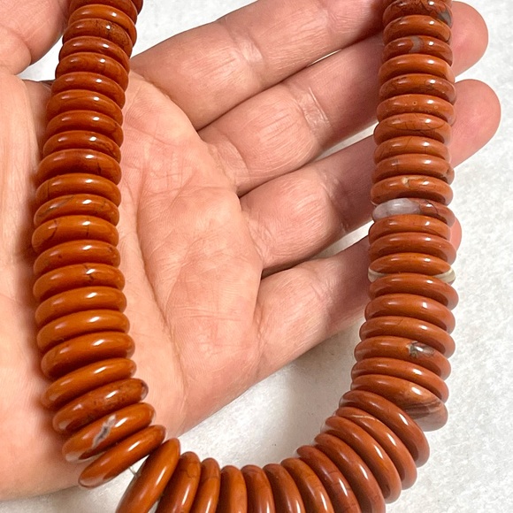 Vintage Sterling Silver Red Jasper Necklace - Picture 7 of 7